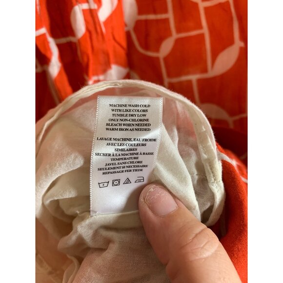 Generra Retro Geometric Print Lined Cotton Dress Womens Size Large Orange AC8 - Picture 6 of 6